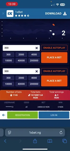 Interface d'Aviator : multiplicateur, mise et bouton cash-out
